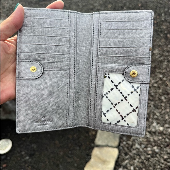 Kate Spade Wallet Bundle Zip Around + Bifold Saffiano Leather Neutral - Picture 7 of 9